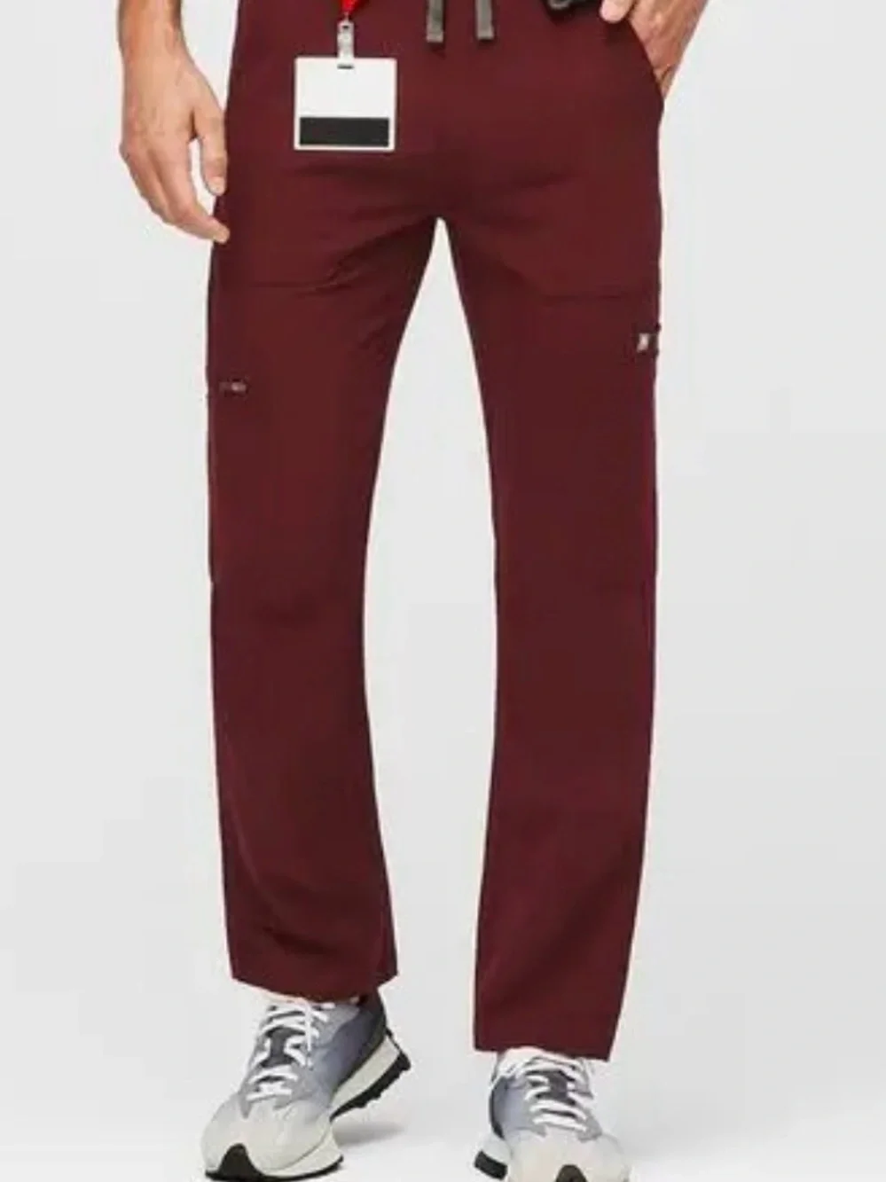 FIGS Cairo Men's Burgundy Cargo Scrub Pants